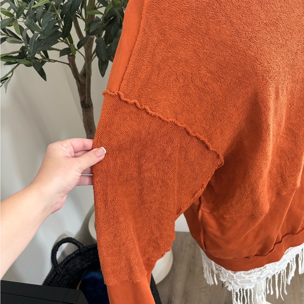 Women's Orange Patchwork Nike Oversized Sweater S… - image 4